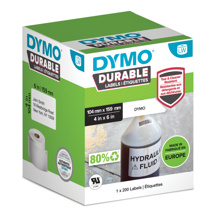 Dymo 2112287 duurzame 4XL etiketten 104x159mm