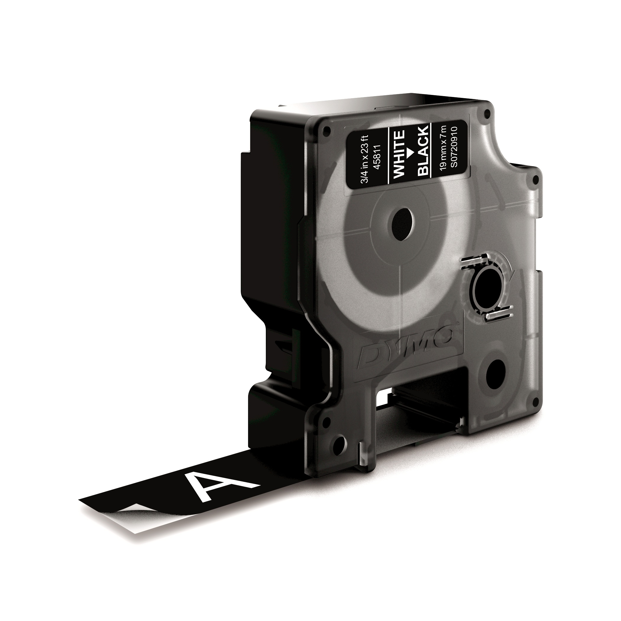 Dymo D1 cassette 19mm wit op zwart Dymo D1 cassette 19mm wit op zwart