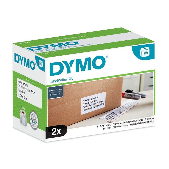 Dymo S0947420 grote verzendetiketten voor grote volumes, 102x59 mm (4XL / 5XL)