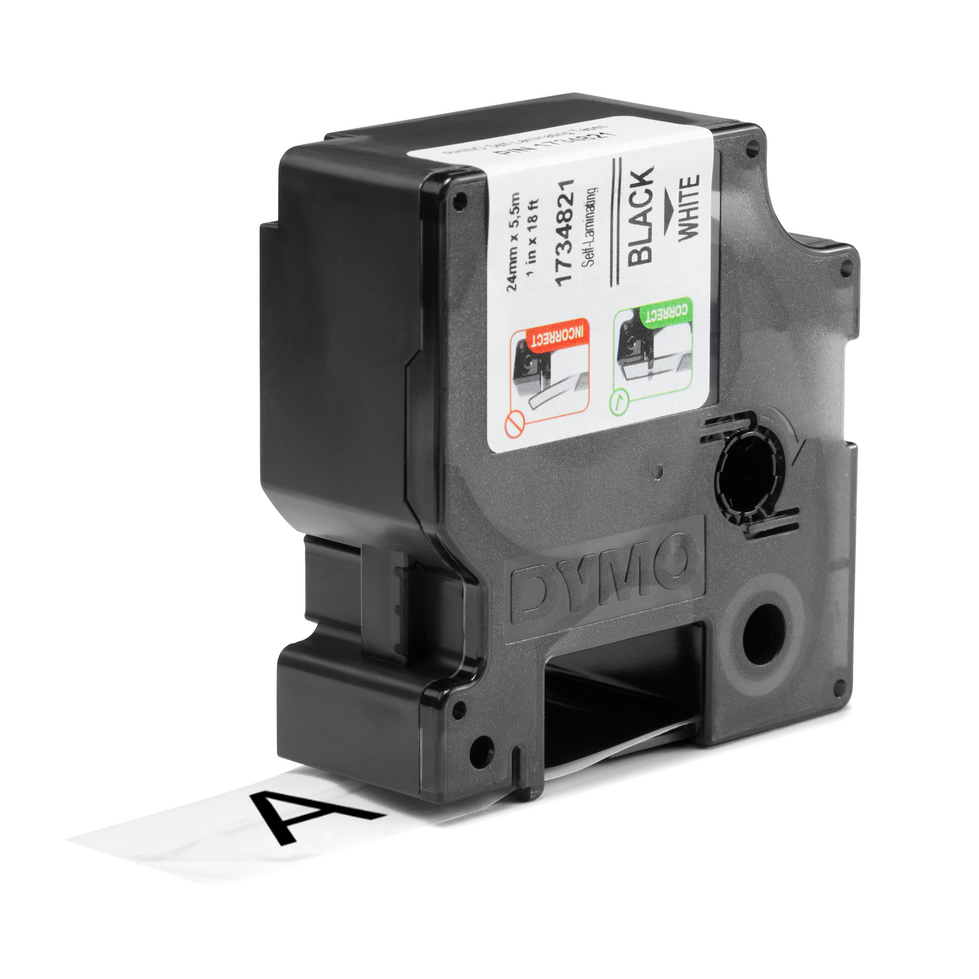 Dymo 1734821 RHINO Zelf Laminerende tape 24mm cassette Dymo 1734821 RHINO Zelf Laminerende tape 24mm cassette