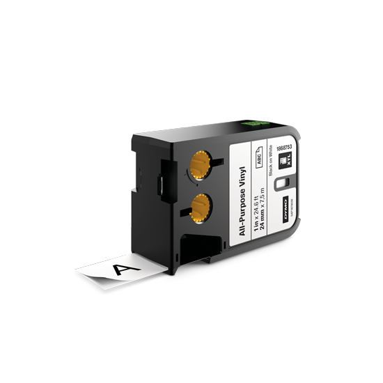DYMO 1868753 XTL universele vinyl tape 24mm zwart op wit DYMO 1868753 XTL universele vinyl tape 24mm zwart op wit