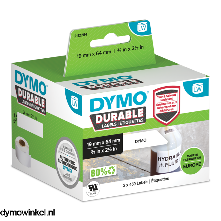 grootmoeder Resultaat Patriottisch Dymo 2112284 duurzame LabelWriter etiketten 19x64mm | Dymowinkel