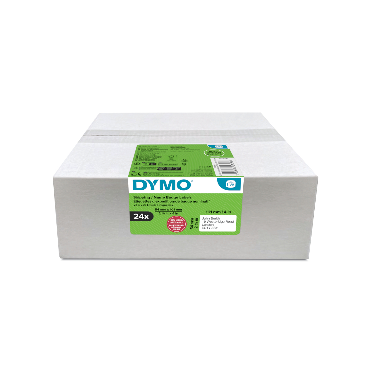 Dymo 2223588 volume pack 24 rol 54x101mm etiketten