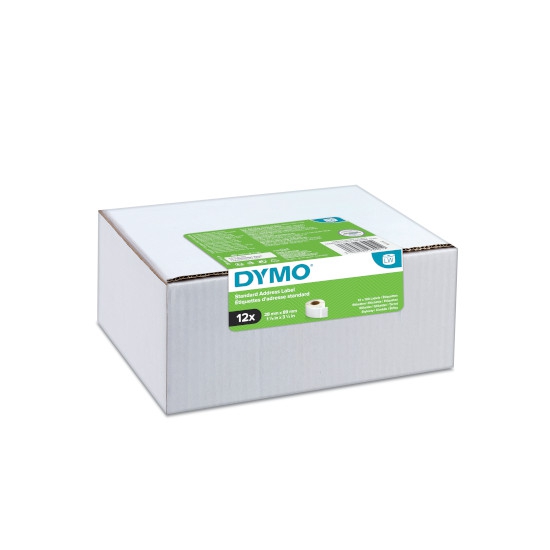 Dymo 2093091 12-pack LW etiket 99010, 28x89mm wit papier